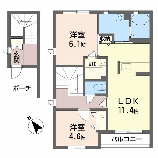 ルミナス榎原（201） 間取り図画像