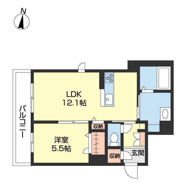 BEREO吹屋町（203） 間取り図画像