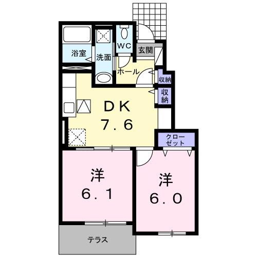 ヴィラ　ヒルズ　Ａ（103） 間取り図画像