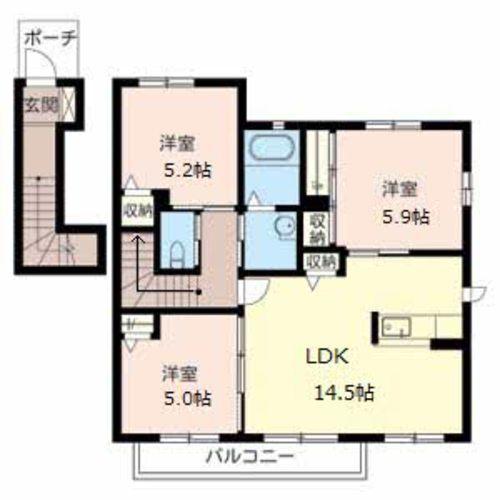 シャーメゾン下津野（206） 間取り図画像