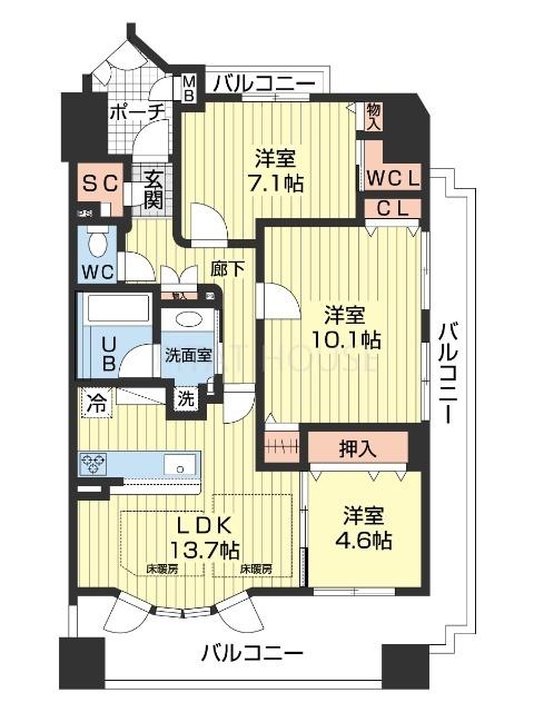 アリストタワー和歌山シティ 間取り図画像