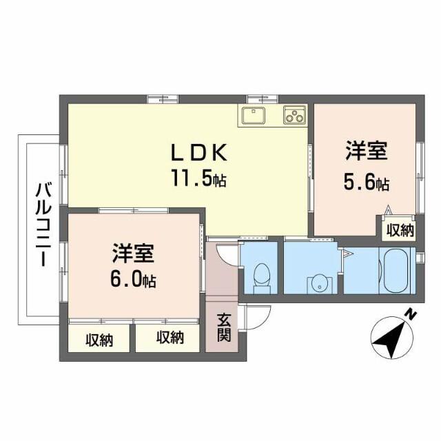 シャーメゾン打田（205） 間取り図画像