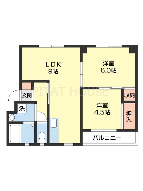 ハイツカクト（2-A） 間取り図画像
