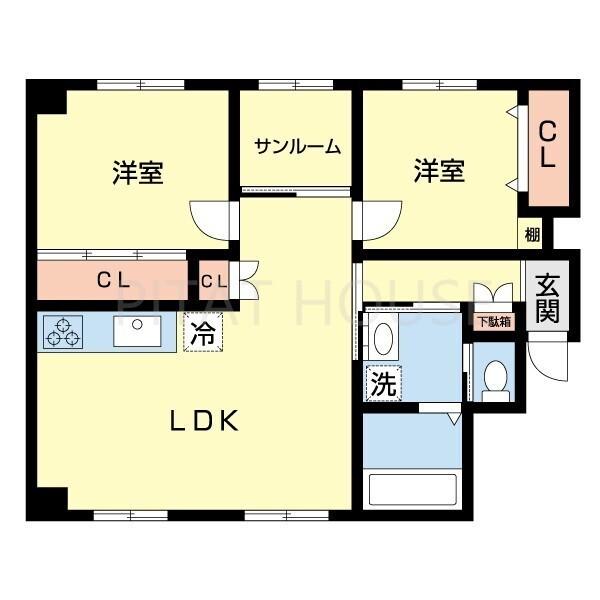 和歌山市吹上マンション 間取り図画像