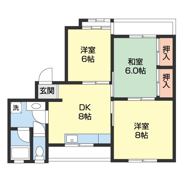 ハイツ有本（101） 間取り図画像
