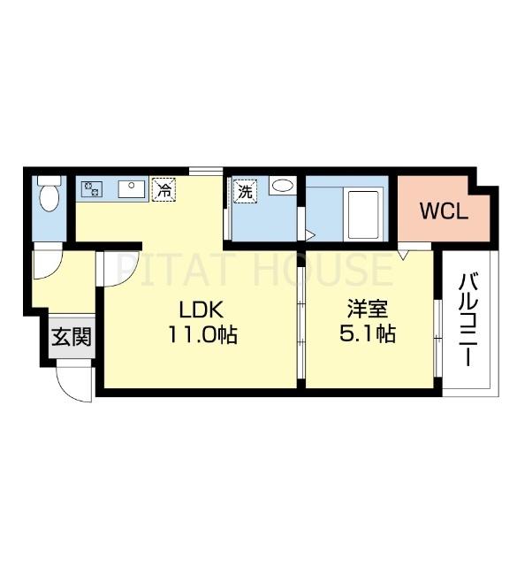 フジパレス秋月川田（202） 間取り図画像