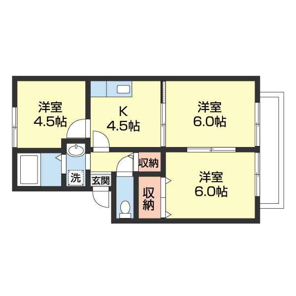 プレジール加納Ⅰ（201） 間取り図画像