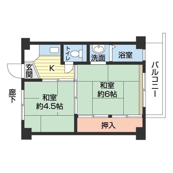 ビレッジハウス藤田1号棟（0206） 間取り図画像