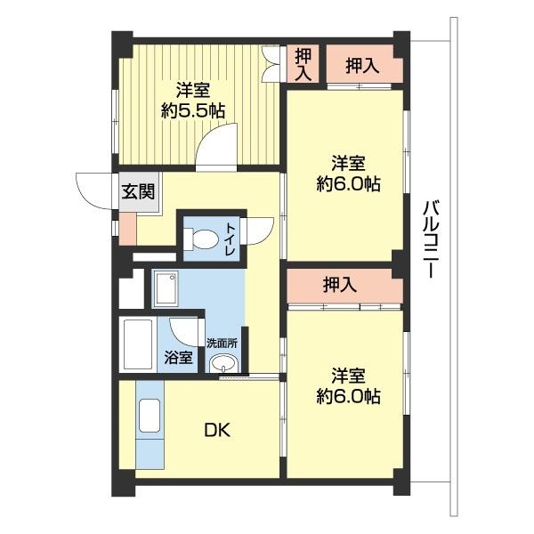 ビレッジハウス紀三井寺３号棟（0402） 間取り図画像