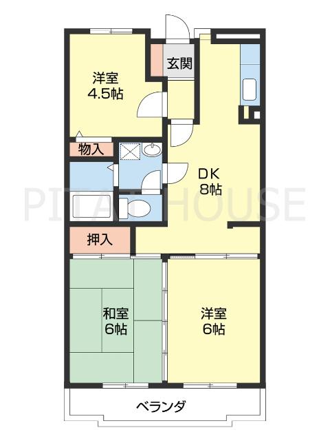 シャルル岩出（302） 間取り図画像