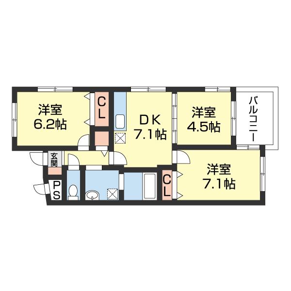 フォーチュネイト吹屋（101） 間取り図画像
