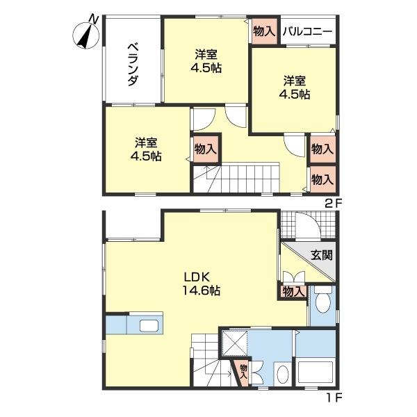 リュセル堀止E棟 間取り図画像