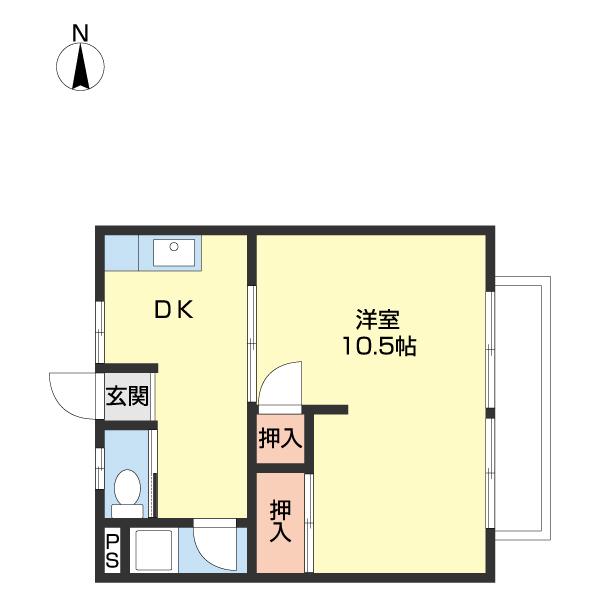 ハイツ岩本Ⅱ（201） 間取り図画像