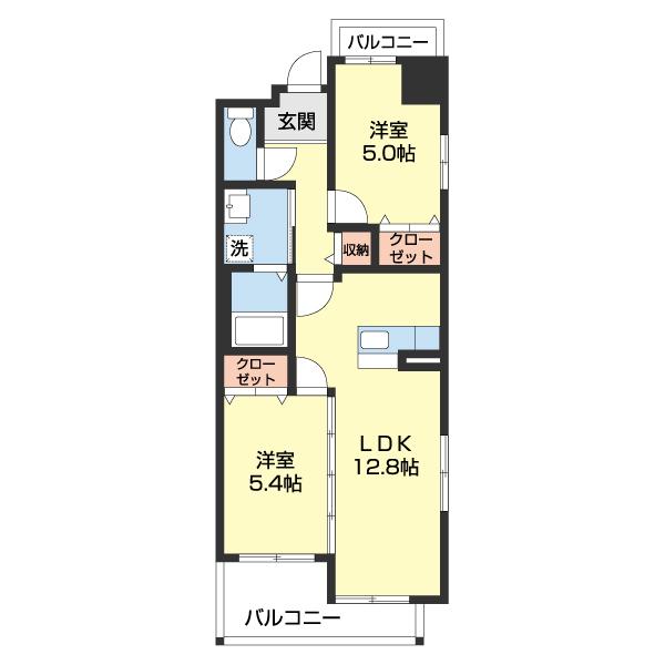 パラッツォデルマーレ（402） 間取り図画像