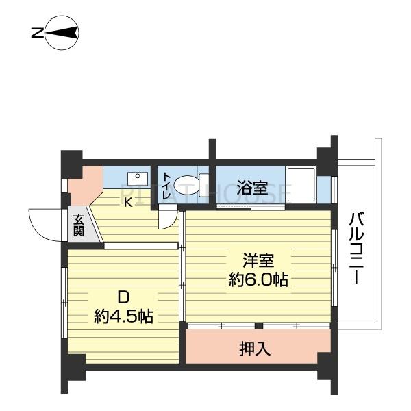 ビレッジハウス紀三井寺６号棟（0308） 間取り図画像