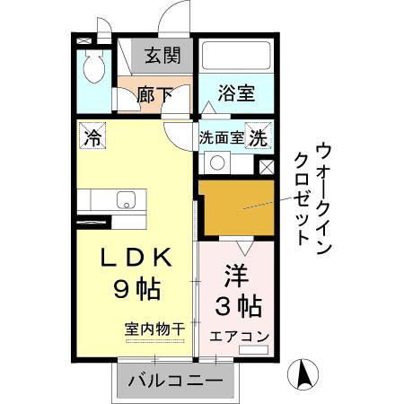 あーばんはいつ神前（ｺｳｻﾞｷ）　Ｂ棟（B202） 間取り図画像