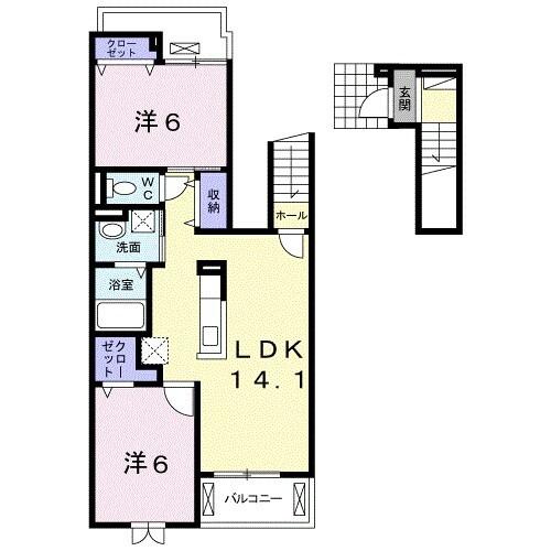 ケーズコート　Ｏ・Ｖ（202） 間取り図画像