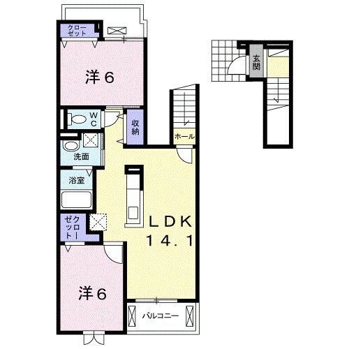 ケーズコート　Ｏ・Ｖ（202） 間取り図画像
