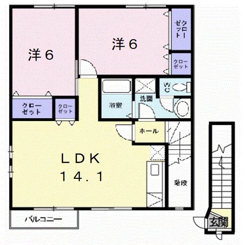 オーブリーメイプル楓（201） 間取り図画像
