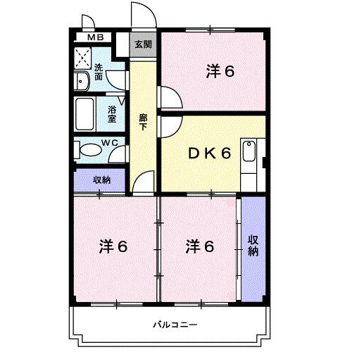 グレース吉田（303） 間取り図画像