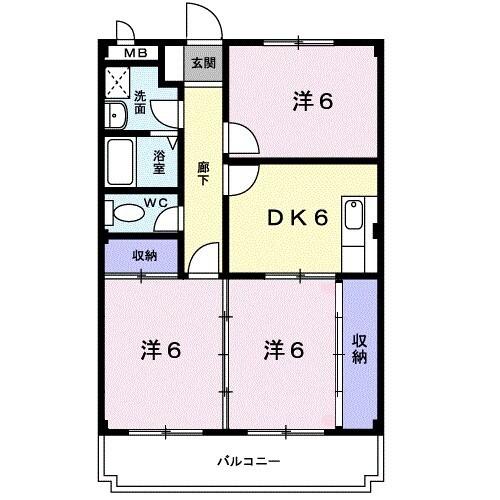 グレース吉田（303） 間取り図画像