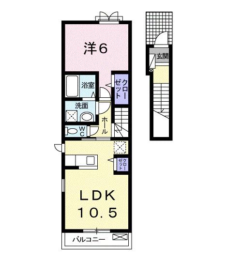 シャンデポワールⅠ（206） 間取り図画像