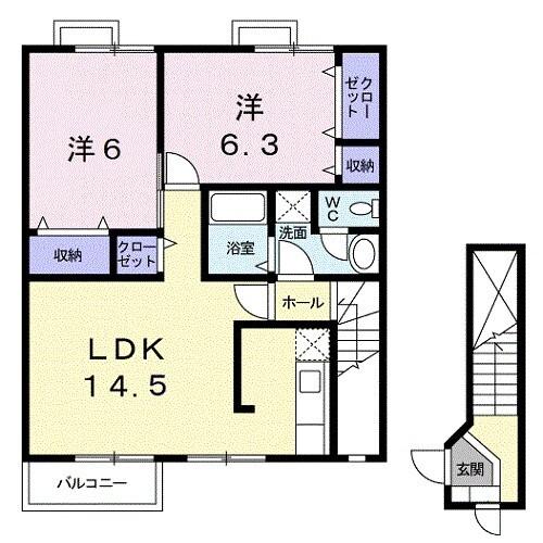 ハイツシマダ（202） 間取り図画像