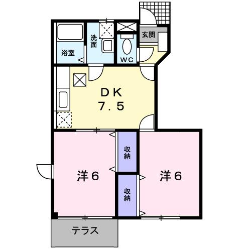 ジョイリバ−Ⅱ（102） 間取り図画像