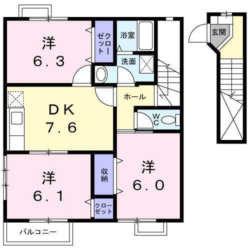 ヒロハウスＣ（202） 間取り図画像