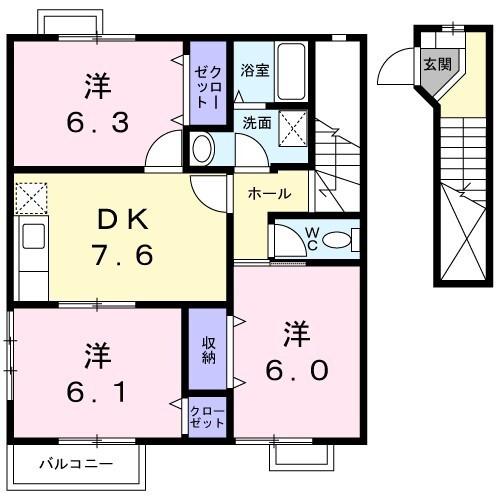 ヒロハウスＣ（202） 間取り図画像