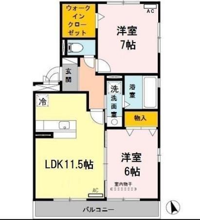ファミリーメイト矢田　Ｂ棟（B201） 間取り図画像