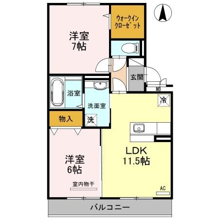 D-room福島（202） 間取り図画像