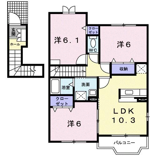 コーポ　朋友（201） 間取り図画像