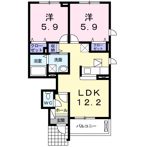 サウスコート（106） 間取り図画像