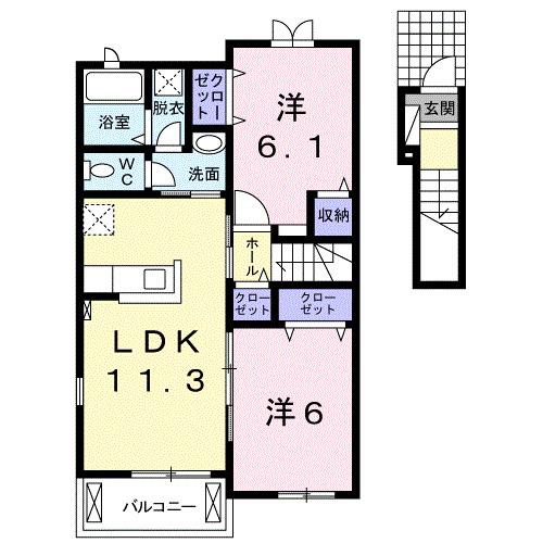ヴィラ　ヒルズ　Ａ（205） 間取り図画像