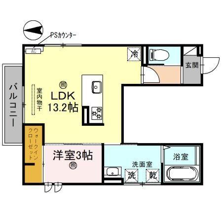 神前ウエストワンズ（201） 間取り図画像
