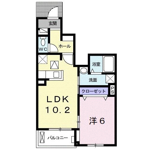 ヴェルソー有本Ⅰ（102） 間取り図画像