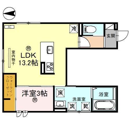 神前ウエストワンズ（201） 間取り図画像