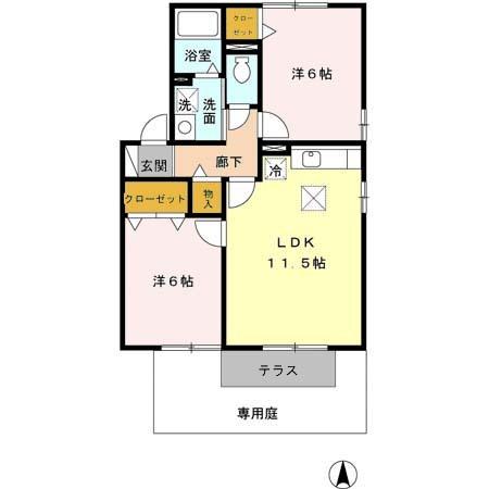グラン・コンフォール　Ｂ棟（106） 間取り図画像