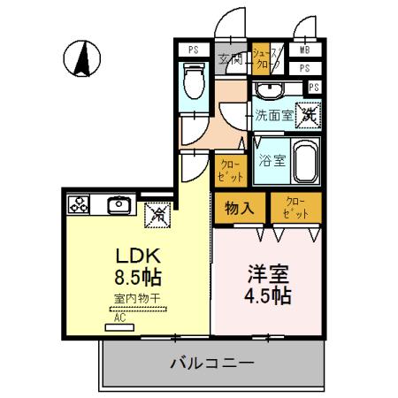 サンライズ湊Ⅱ（211） 間取り図画像