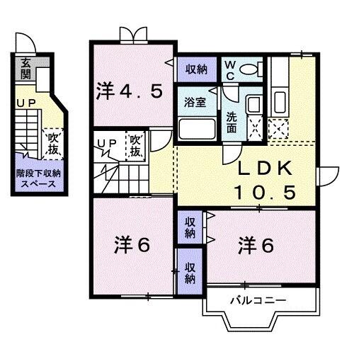 パティオ喜多山Ａ（201） 間取り図画像