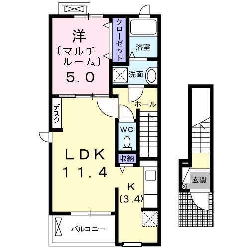 メゾン　ビオーラ西ノ庄　Ⅰ（201） 間取り図画像