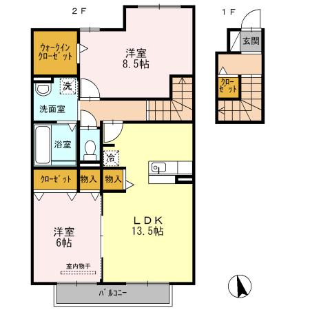 サンセール岩出（203） 間取り図画像