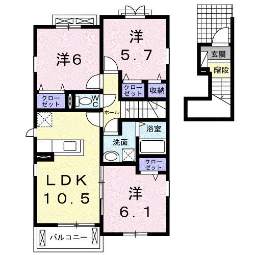 ラフレシール（201） 間取り図画像