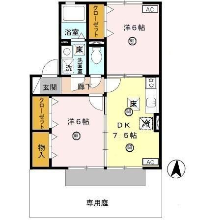 キャトルセゾン　Ｃ棟（C107） 間取り図画像