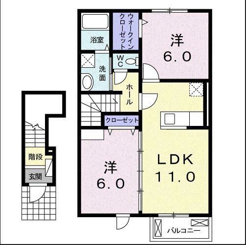 ガーデニア・Ｃ（202） 間取り図画像