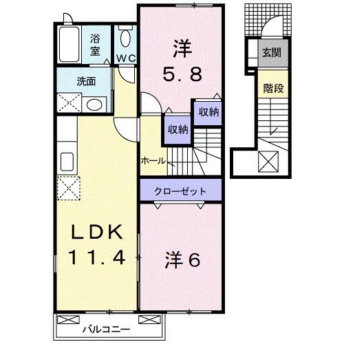 フルッテート　Ｍ（202） 間取り図画像
