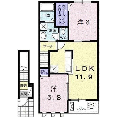 ディアコート２番館（202） 間取り図画像