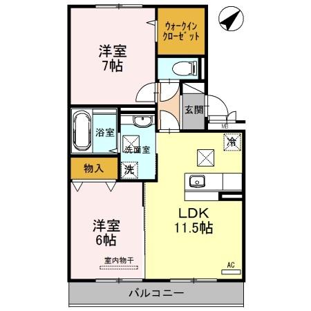 D-room パストラーレ　Ⅱ（102） 間取り図画像