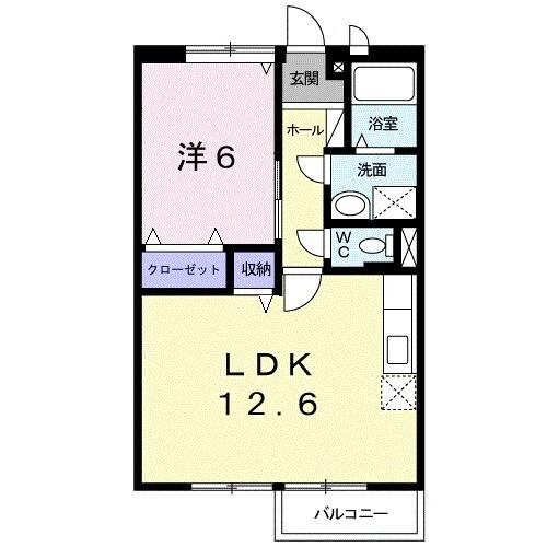 シャルム岩出（206） 間取り図画像